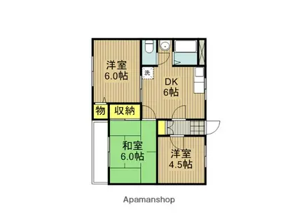 サンライズハイツ(3DK/2階)の間取り写真