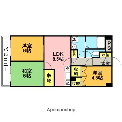 アルベリ(3DK/2階)の間取り写真
