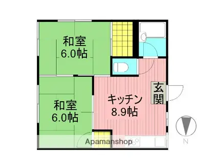 第一白梅ハイム(2DK/1階)の間取り写真