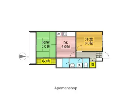 リバティコーポ(2DK/3階)の間取り写真