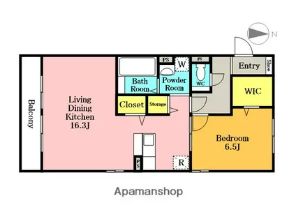 サンパティーク(1LDK/1階)の間取り写真