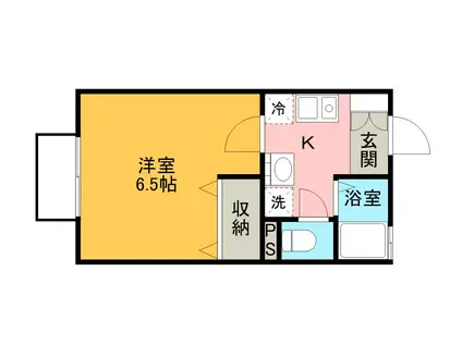 グレイスヒル三橋A棟(1K/2階)の間取り写真