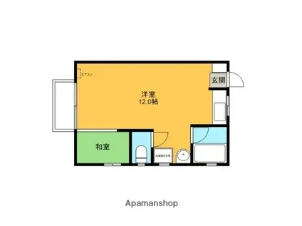 ハイツつる雅(ワンルーム/1階)の間取り写真