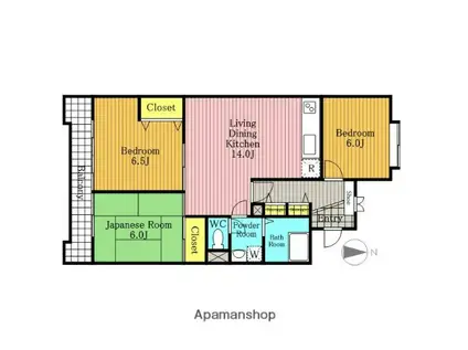 佐伯レジデンス(3LDK/3階)の間取り写真