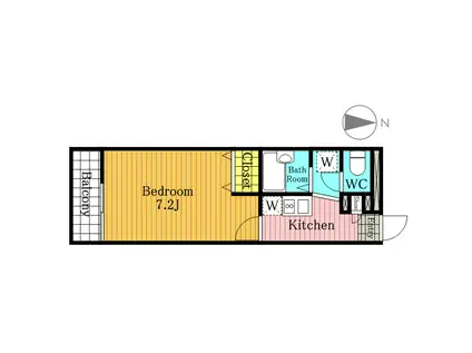 アムール日進(1K/1階)の間取り写真