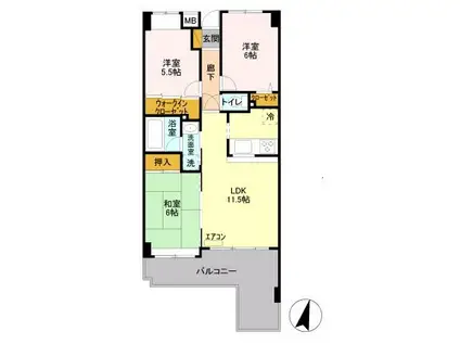 ブリリアント(3LDK/1階)の間取り写真