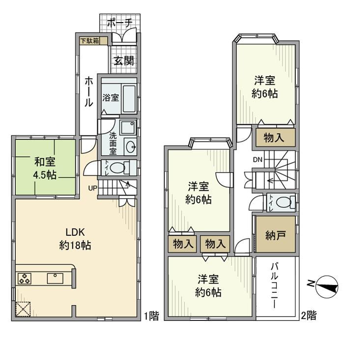 川越線 指扇駅 徒歩18分 2階建 築27年(4LDK)の間取り写真
