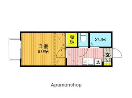 サンシャイン朝日2(1K/2階)の間取り写真