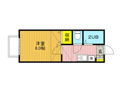 サンシャイン朝日2(1K/1階)の間取り写真