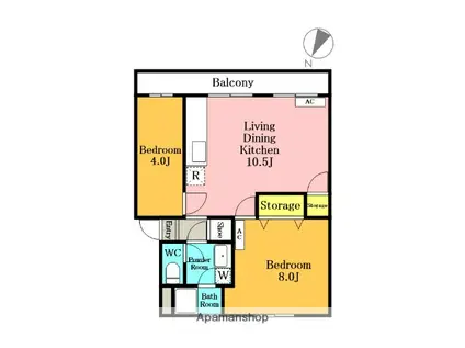 東観マンション(2LDK/2階)の間取り写真