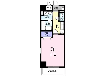 グロースリング(1K/2階)の間取り写真