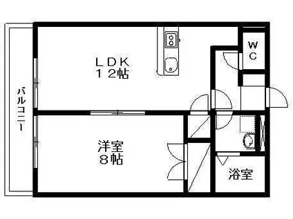 アムール ルネ(1LDK/2階)の間取り写真