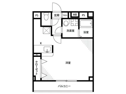 アンプルールフェールYAHAGI(1K/1階)の間取り写真