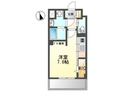 マノワールⅢ(1K/2階)の間取り写真