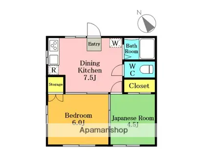 サマックス リリィハイツA(2DK/2階)の間取り写真