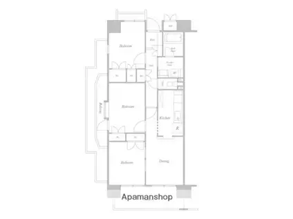 ルクレ川口イースト(3LDK/5階)の間取り写真