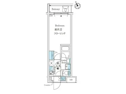 クレアポルテ川口元郷(1K/1階)の間取り写真