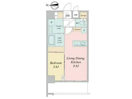 LIME RESIDENCE KAWAGUCHI イースト(1LDK/6階)の間取り写真