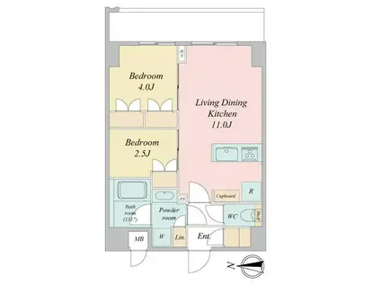 LIME RESIDENCE KAWAGUCHI イースト(2LDK/8階)の間取り写真