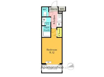 アイルグランデ川口(1K/1階)の間取り写真