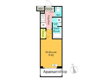 アイルグランデ川口(1K/1階)の間取り写真