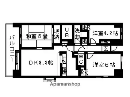 川口南町パークホームズ(3LDK/2階)の間取り写真