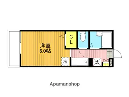 クリオコート21(1K/2階)の間取り写真