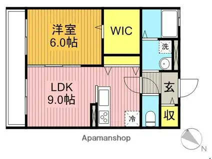 LE PETIT NID K (1LDK/2階)の間取り写真