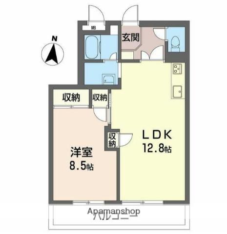 メゾン丸宮H棟(1LDK/1階)の間取り写真