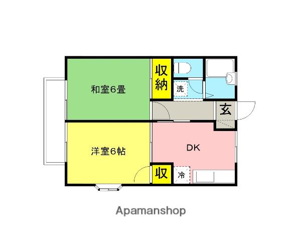 リューベル2(2DK/1階)の間取り写真