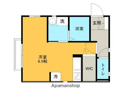 シエルフォンティーヌⅠ(ワンルーム/1階)の間取り写真