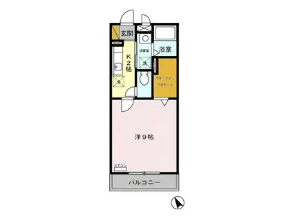 Iヴィレッジ堀崎(1K/3階)の間取り写真