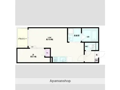 JACK MARUGASAKIⅠ(1LDK/1階)の間取り写真