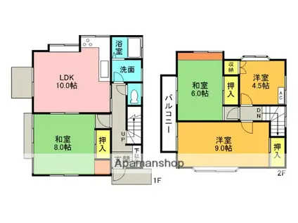 埼玉新都市交通 原市駅 徒歩17分 2階建 築41年(4LDK)の間取り写真