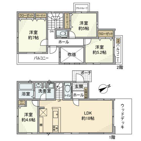 東北本線 東大宮駅 徒歩6分 2階建 築6年(4LDK)の間取り写真