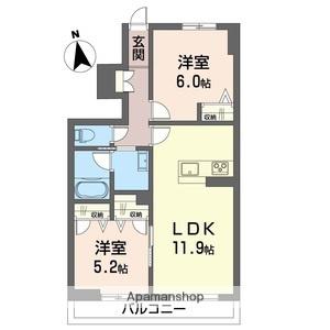 ソラーレ東大宮(2LDK/1階)の間取り写真