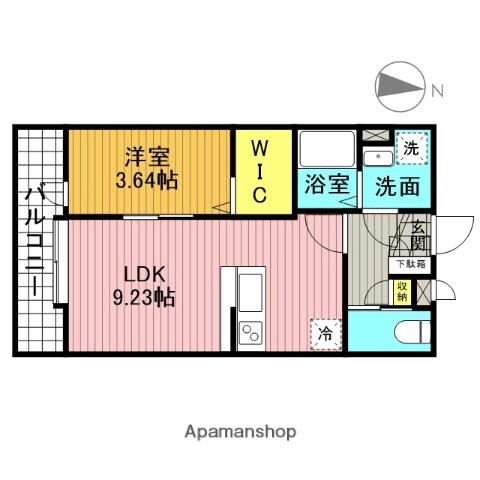 USハイムⅧ(1LDK/1階)の間取り写真