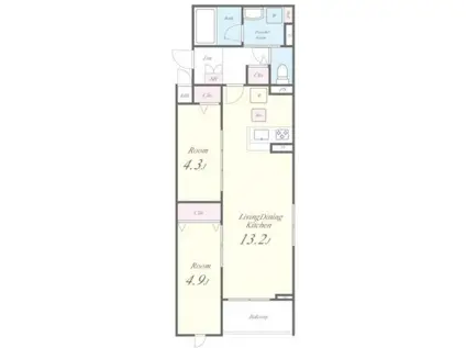 FLORET.Y(2LDK/1階)の間取り写真