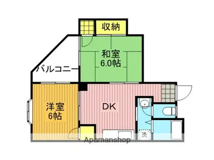 シティプラザ宮原(2DK/3階)の間取り写真