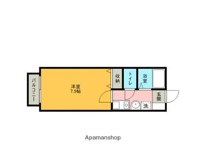 クルージュA(1K/1階)の間取り写真