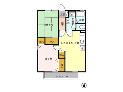 サンモール(2LDK/2階)の間取り写真