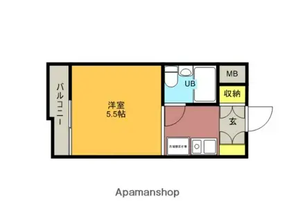 TOP・与野第1(ワンルーム/4階)の間取り写真