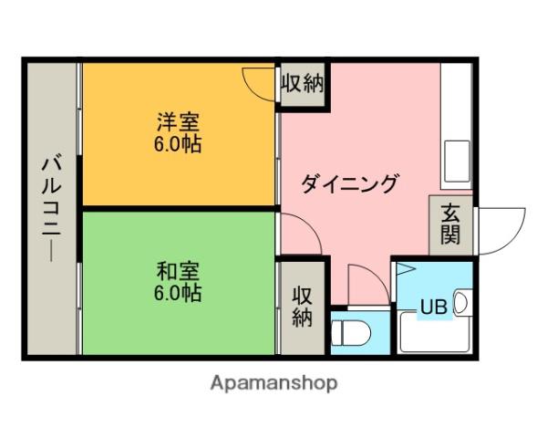 ヴィライトーNO1(2DK/2階)の間取り写真