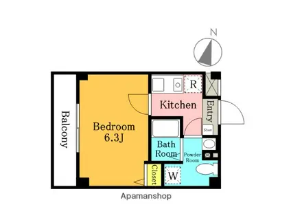 メゾンドシュシュ(1K/1階)の間取り写真