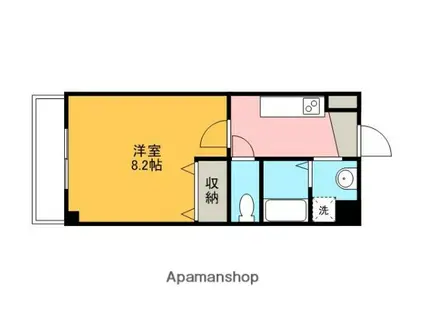 アンプルール フェール花びし(1K/1階)の間取り写真