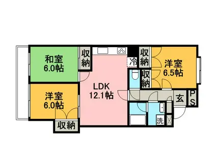 グリーンゲーブル(3LDK/4階)の間取り写真