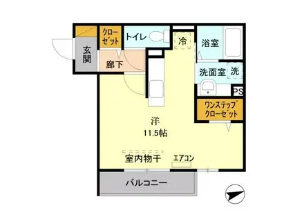 京浜東北・根岸線 大宮駅(埼玉) 徒歩11分 3階建 築15年(ワンルーム/2階)の間取り写真