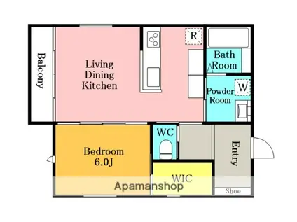 ユニバーサルシティスズヤ(1LDK/1階)の間取り写真