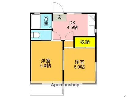 グリーンハイツ(2DK/2階)の間取り写真