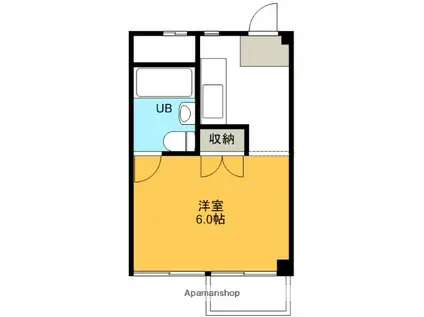 イーストエッヂ(1LDK/2階)の間取り写真